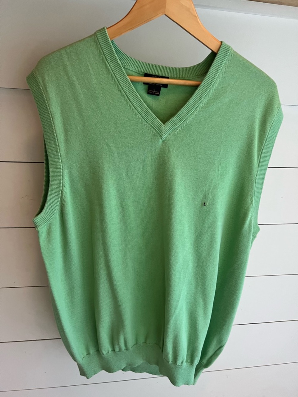 Brooks Brothers Men’s NWT New Supima Cotton V-Neck Sweater Vest Green Size Large